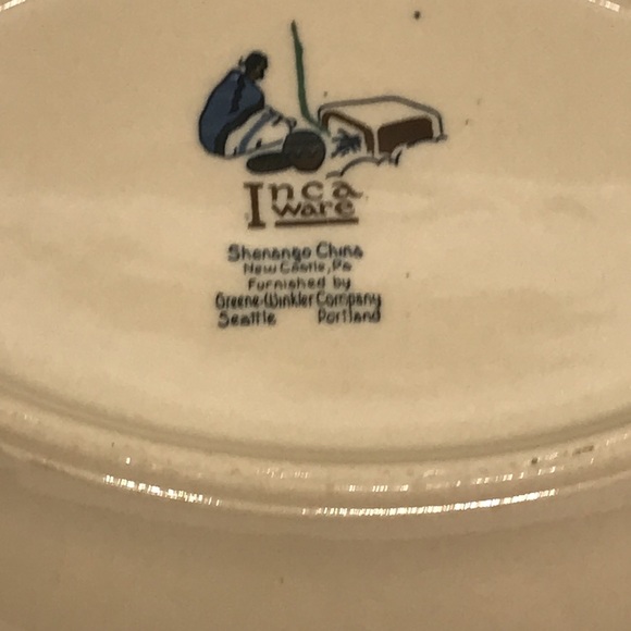 Vintage Shenango Inca Ware Oval Serving Bowl - Picture 3 of 5